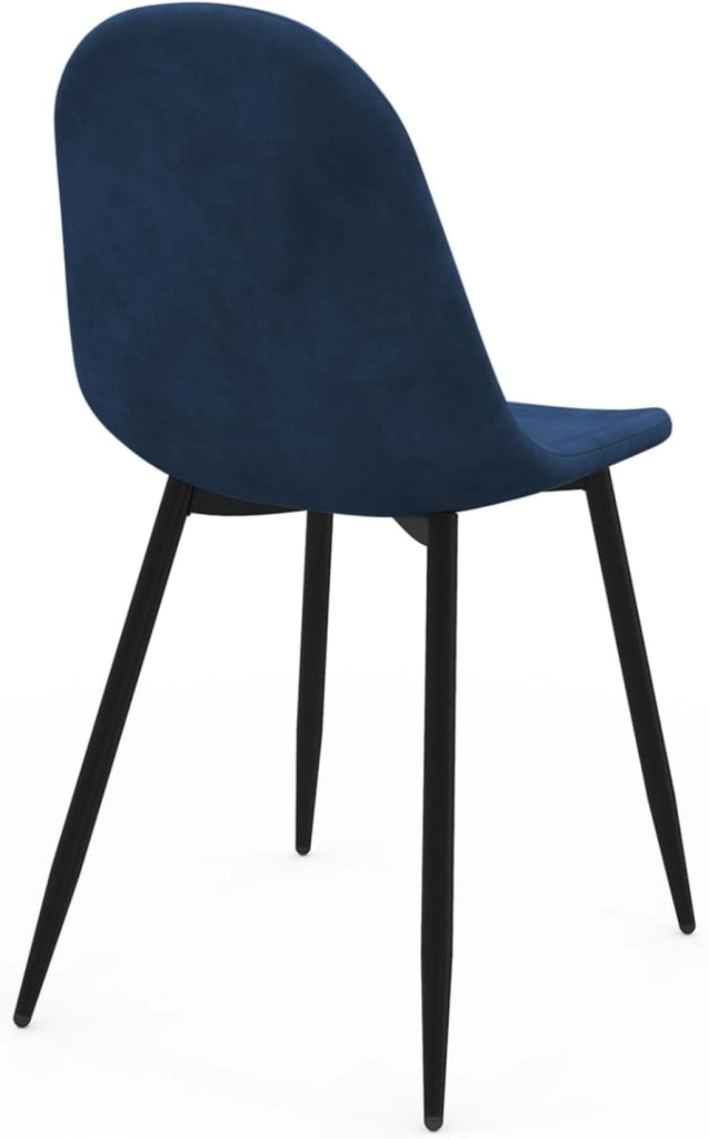 Set di 6 sedie DALI in velluto misto blu, grigio scuro, grigio chiaro e giallo
