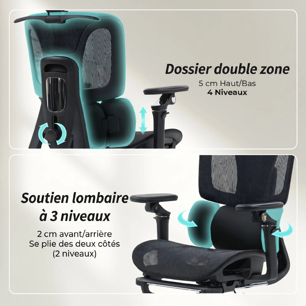 Sedia da Ufficio Ergonomica ¨C Xylo ¨C Braccioli 6D, Poggiatesta e Seduta Regolabili, Nero