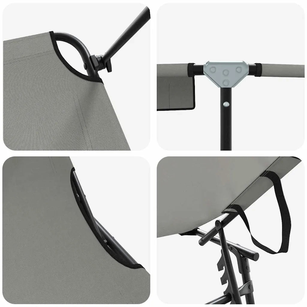 Lettino prendisole pieghevole 2 pcs Grigio 190 x 57 x 81 cm 42003137