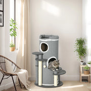 TORRE RASCHIALETTI PER GATTI 99 cm Grigio in pannello di legno