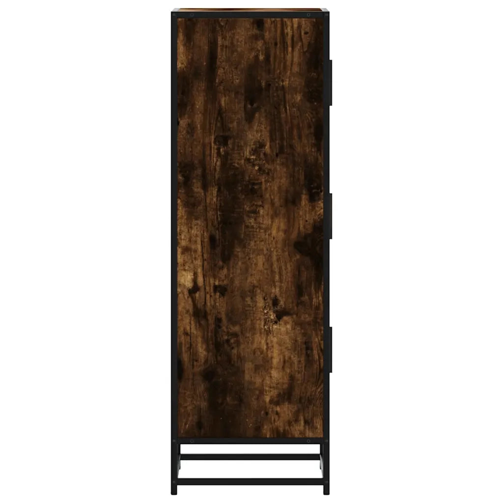 Credenza Rovere Fumo 35,5x35x106,5 cm Legno Multistrato Metallo 849066