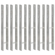 Picchetti per Recinzione 6 pz Argento 7x6x60 cm Acciaio Zincato cod mxl 55181