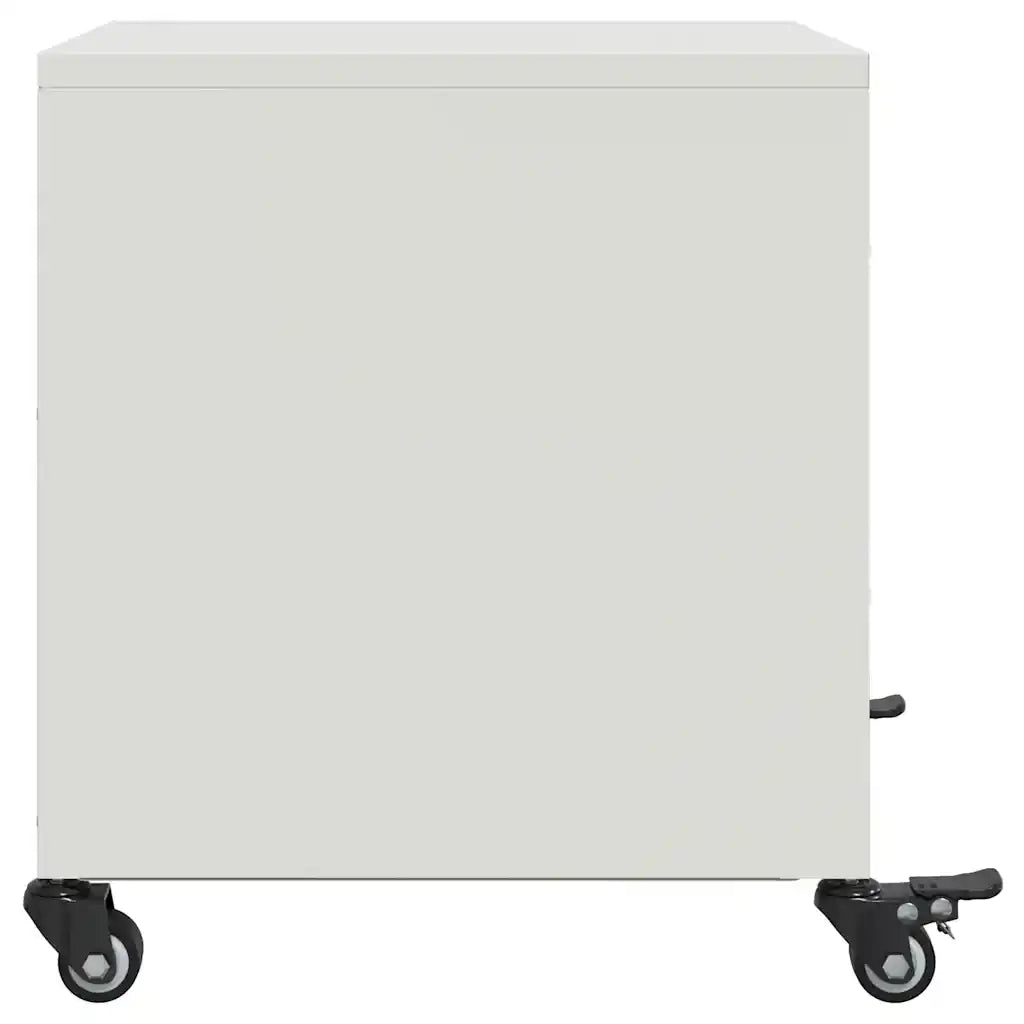 Set di 2 Comodini | Armadio da Notte | Mobiletto da notte Bianchi 36x39x43,5 cm in Acciaio
