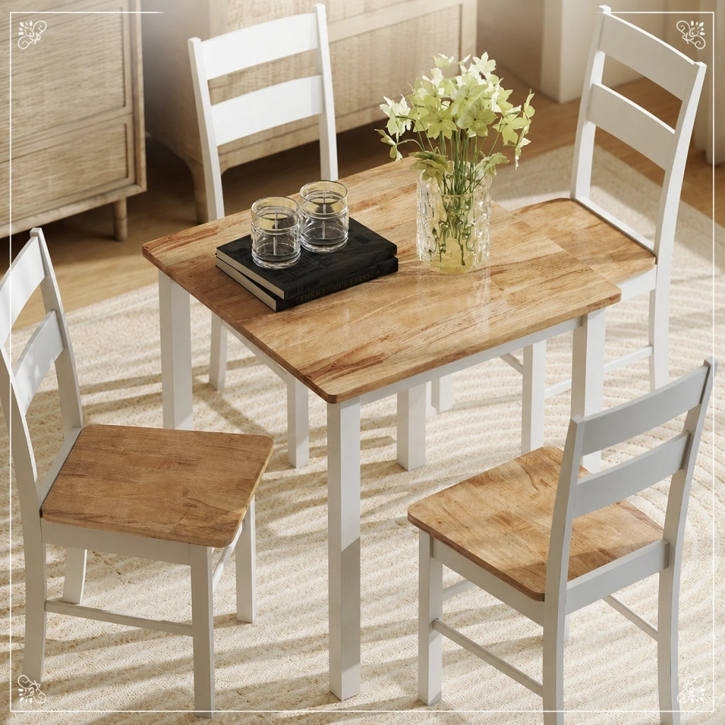 Tavolo da pranzo 69x69x75 cm per 2-4 persone; struttura robusta in legno; rovere