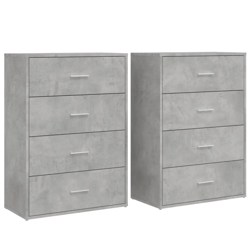 Credenze 2 pz Grigio Cemento 60x31x84 cm in Legno Multistrato 3276584