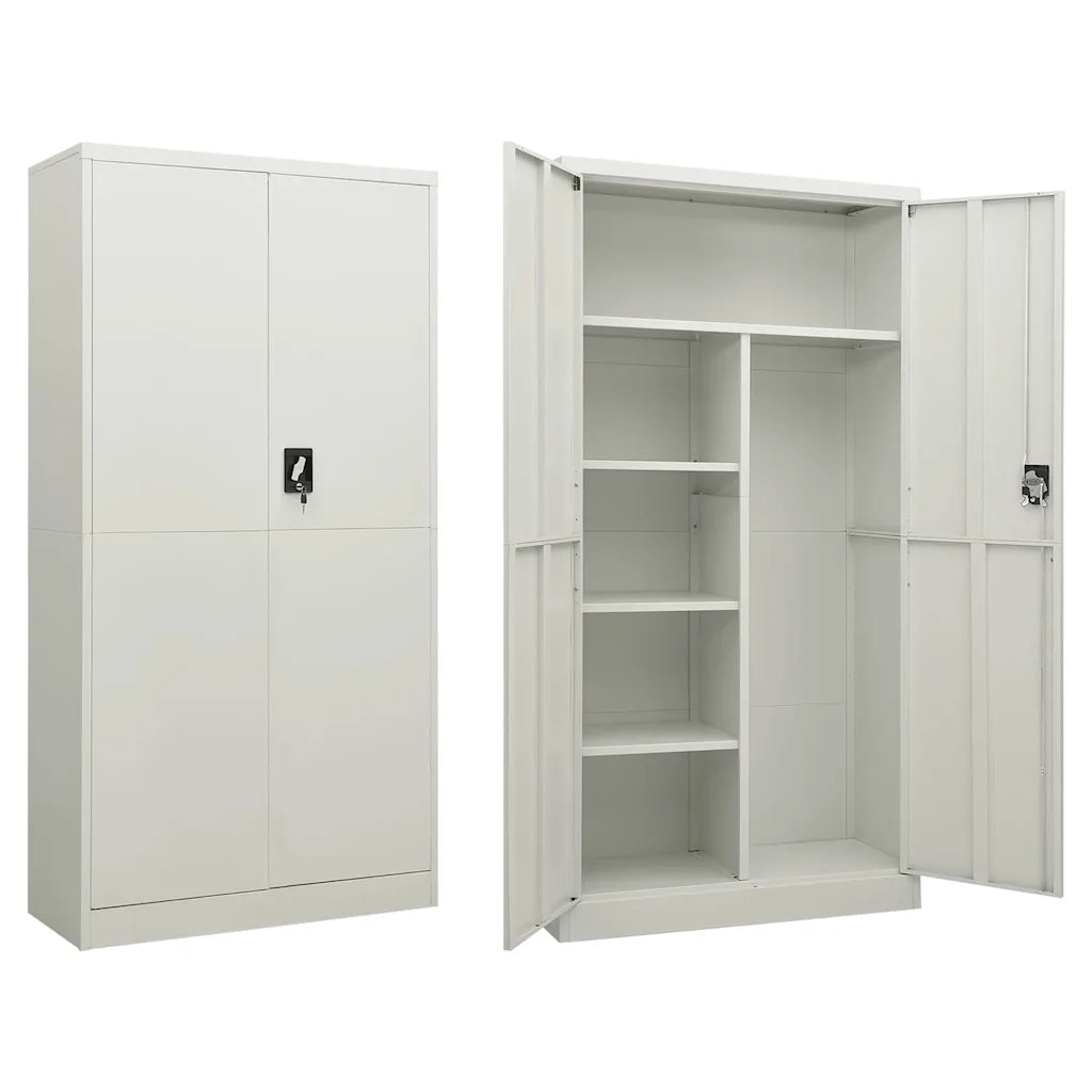 Armadio con Ripiani Grigio Chiaro 90x40x180 cm in Acciaio cod mxl 77395