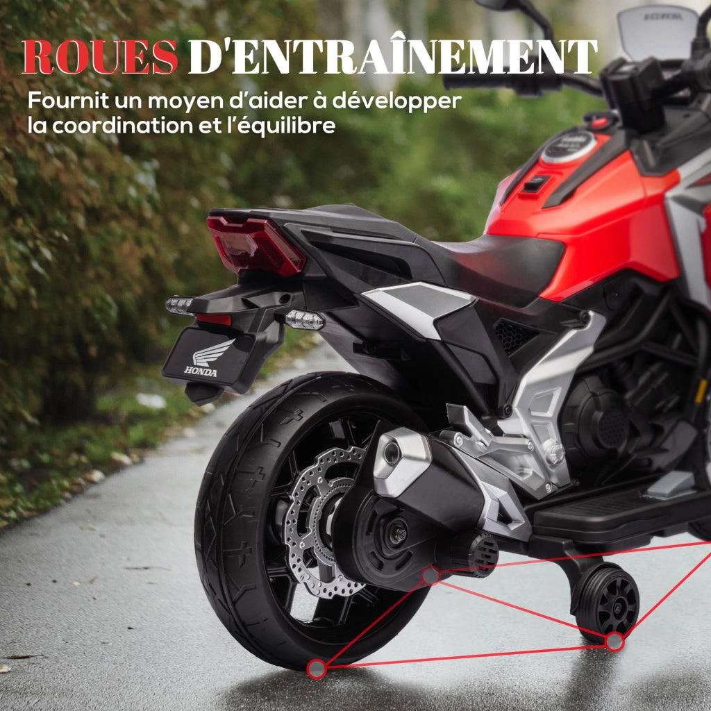 Moto Elettrica per Bambini 12V ¨C zephmum ¨C Rosso, Con Musica e Fari