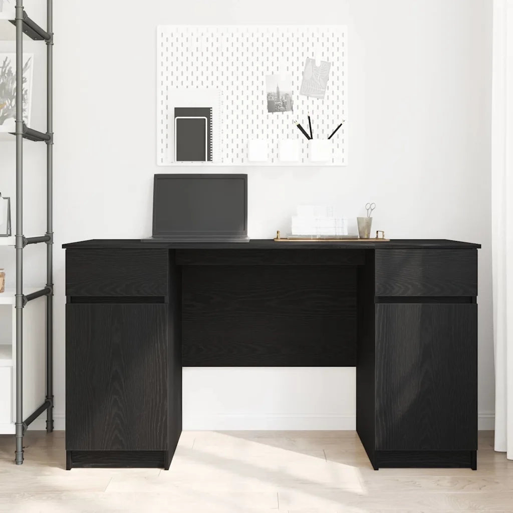 Scrivania Rovere nero 140 x 49 x 76 cm Legno multistrato 3328508