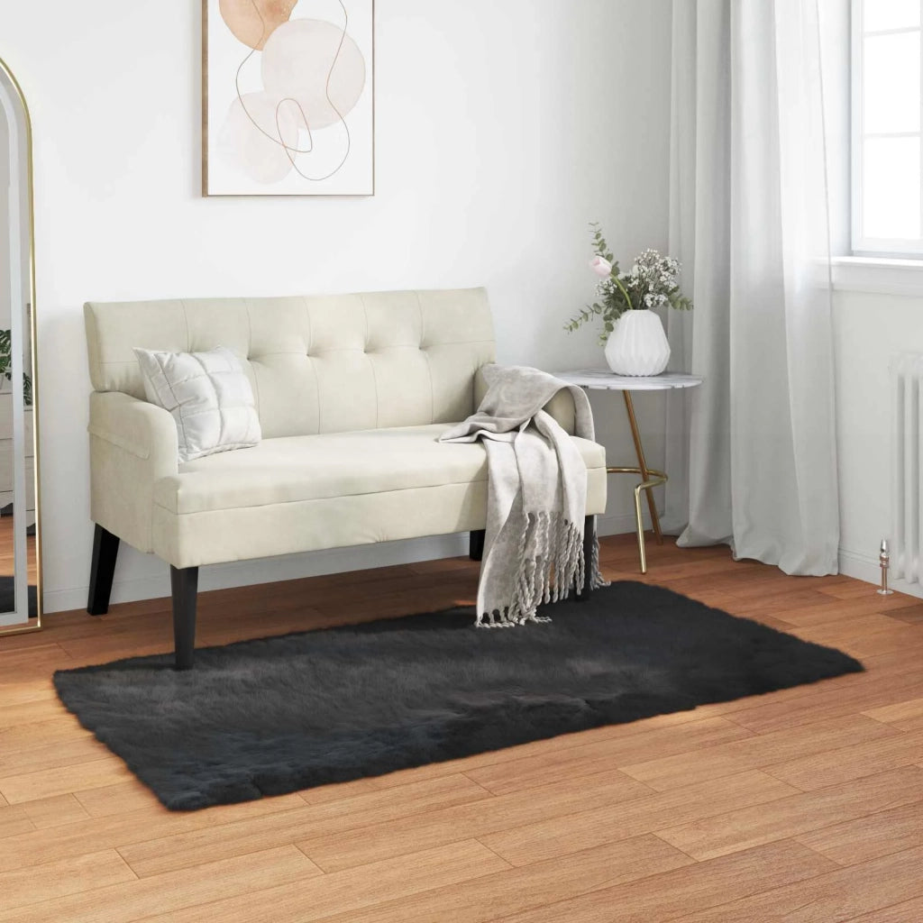 Tappeto in finta TAFALLA Nero 80 x 150 cm Poliestere