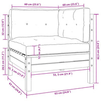 Divano Angolare da Giardino con Cuscini Crema Massello di Pino 806628