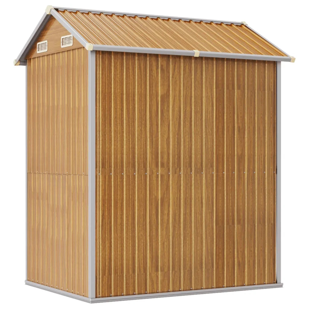 Capanno Giardino-Casetta da Giardino Marrone Chiaro 192x152,5x237cm Acciaio Zincato