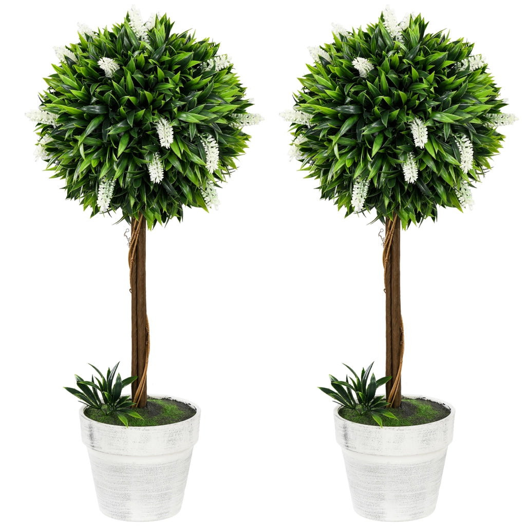 Albero Finto Lavanda 2 Pezzi ¨C Zephmum ¨C Bianco 60 cm