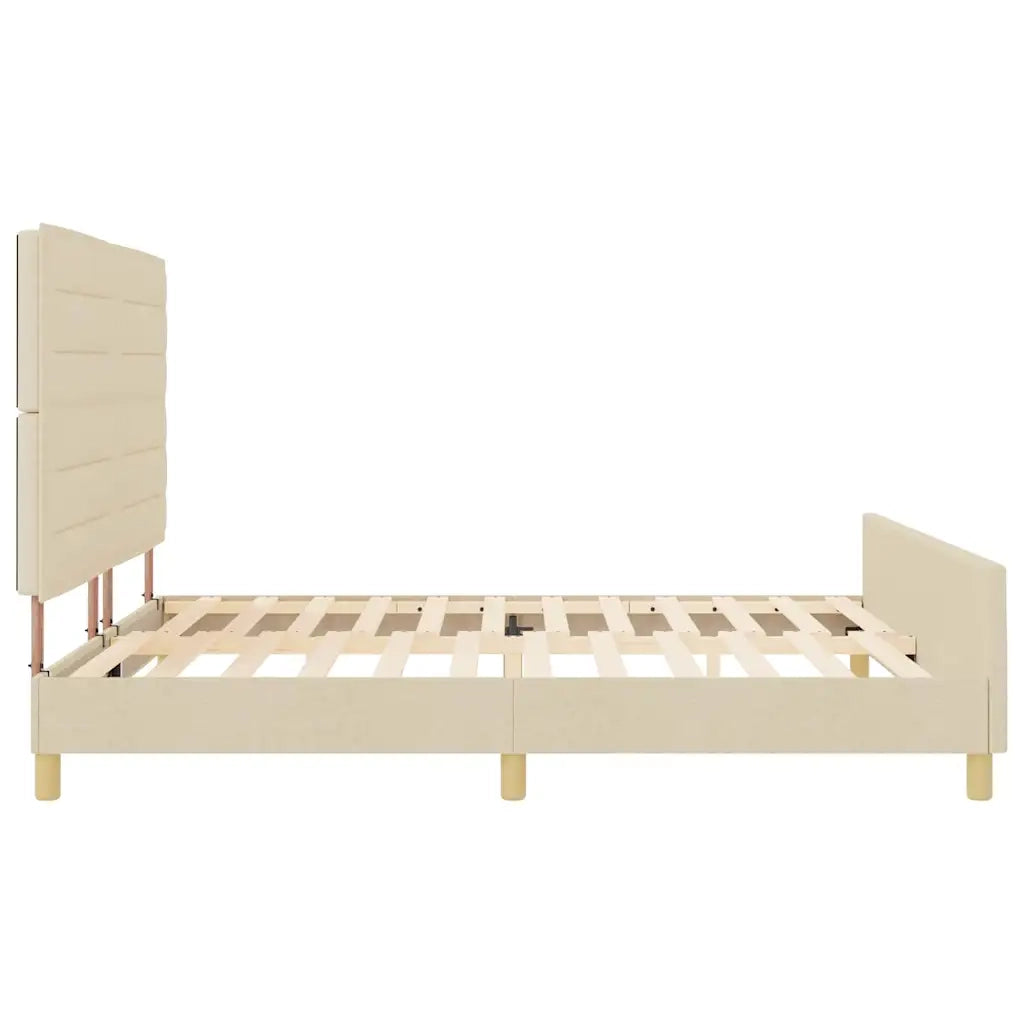 Struttura del letto con testiera Crema 180 x 200 cm Tessuto 3344674