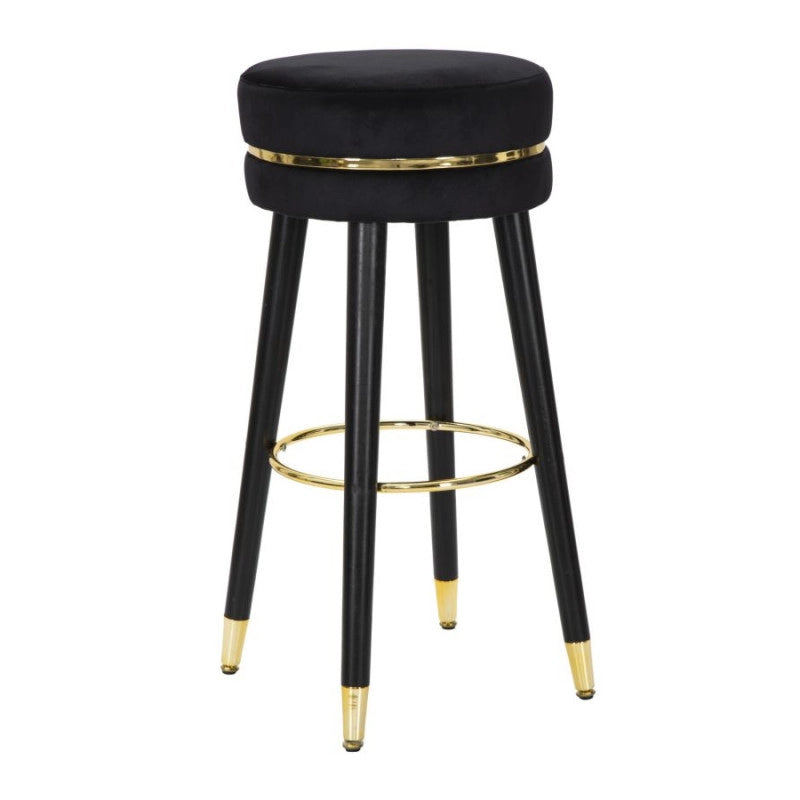 Sgabello Bar Paris Nero/gold cm ø 35x74