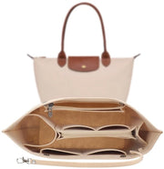 Organizzatore di Borsa a Mano - Inserzione Multifunzionale - Beige - Velluto - Adatto per Borse di Lunghezza Standard - Modello M