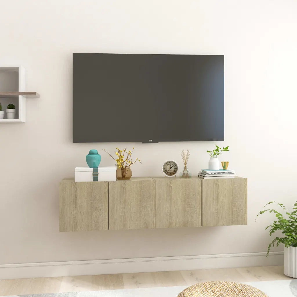 Mobili Porta TV Pensili 2pz Rovere Sonoma 60x30x30 cm 804518