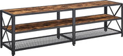 TV-Comodino - Lowboard - Con tavole - Struttura in acciaio - Cotto-nero