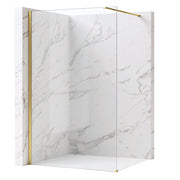 Parete Doccia Rea Flexi Transparent / Brush Gold 90