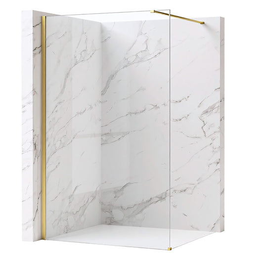 Parete Doccia Rea Flexi Transparent / Brush Gold 90