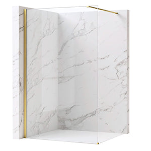 Parete Doccia Rea Flexi Transparent / Brush Gold 90
