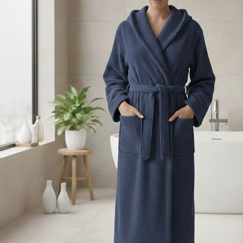 Satotite, Accappatoio 100% Cotone con Cappuccio, blu