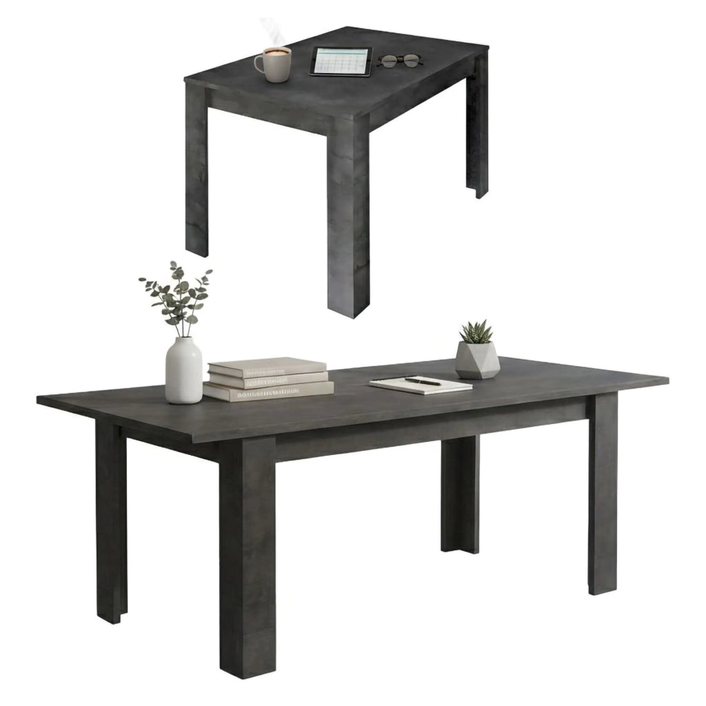 Takumi, Tavolo Allungabile 10 Posti Made in Italy, 137x90x79h cm Grigio Ardesia