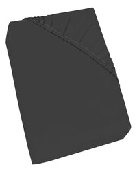 Lenzuolo Sotto Singolo con Angoli ed Elastico Tinta Unita Grigio Scuro