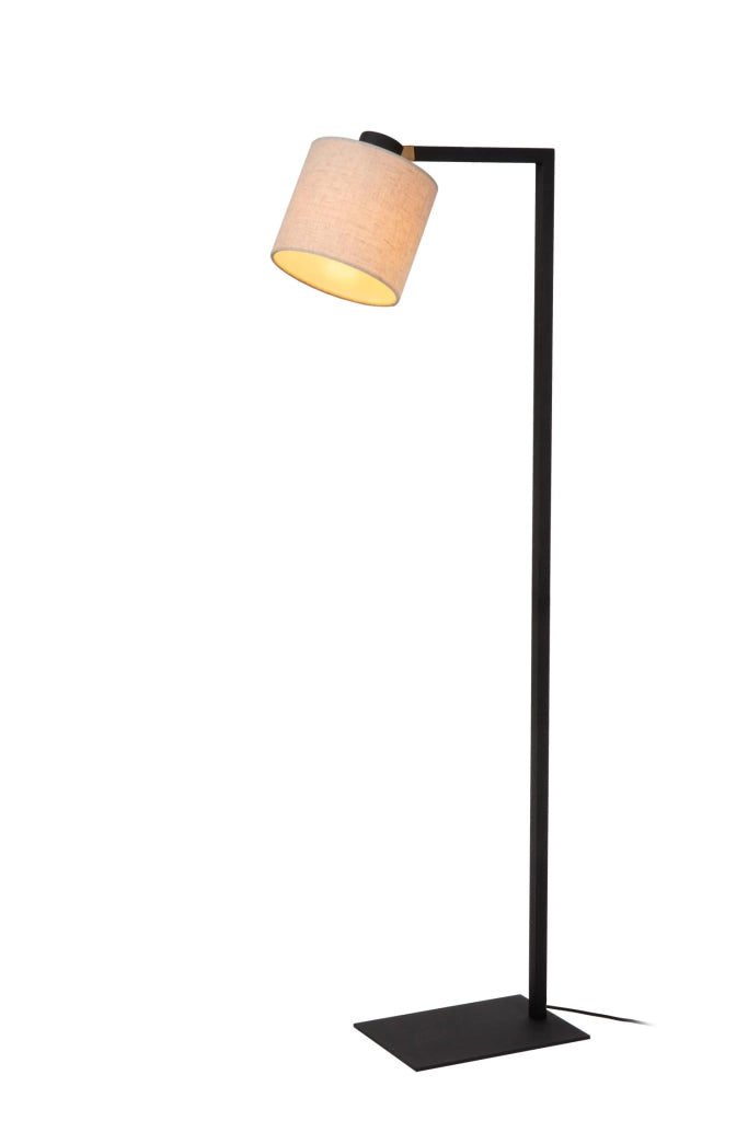 Lampada da terra a gru LESLEY 1xE27 nera/beige Lucide