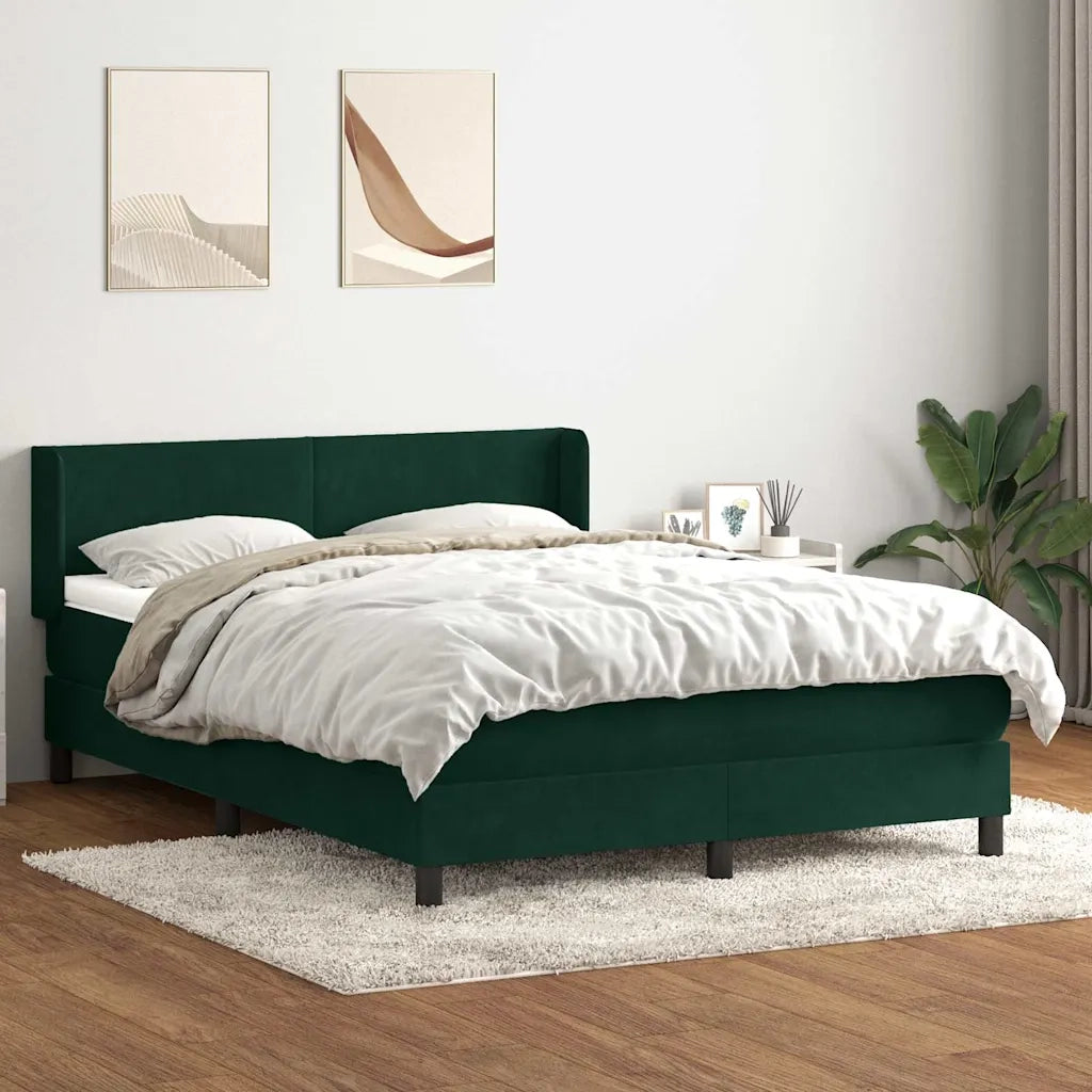 Giroletto a Molle con Materasso Verde Scuro 160x220 cm Velluto 3317994