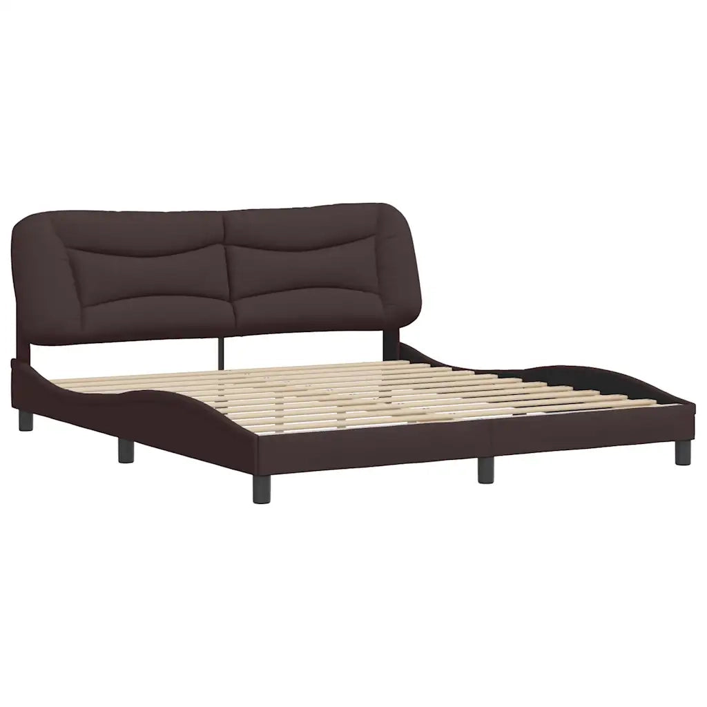 vidaXL Giroletto senza Materasso Marrone Scuro 180x200 cm Tessuto