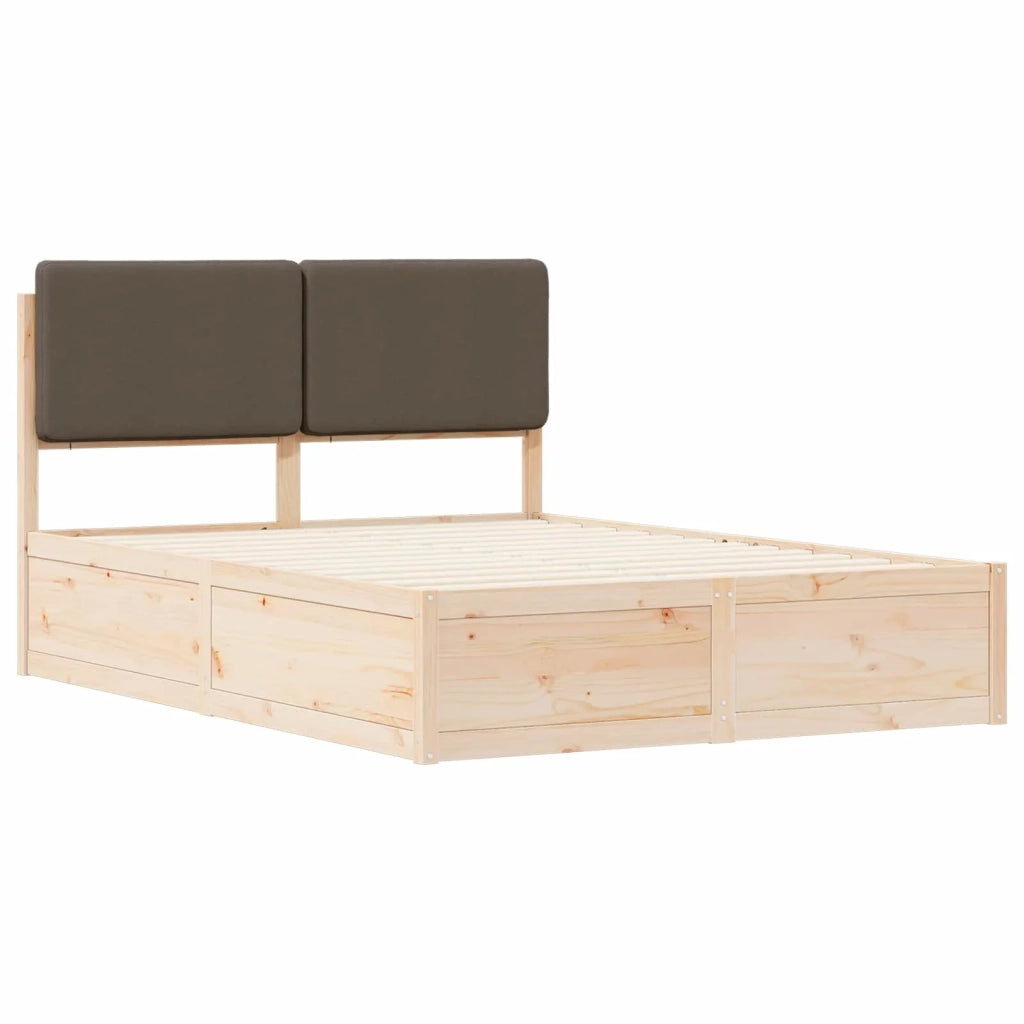 Letto con Testiera Rivestita Talpa 135 x 190 cm Pino massello 3398172