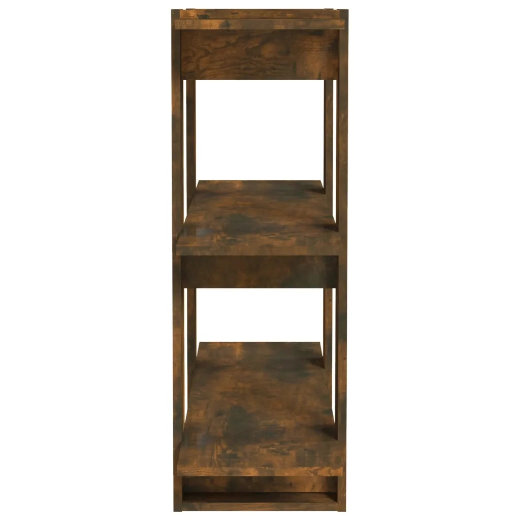 Libreria Divisorio-Scaffale per Libri-Mobile di Stoccaggio Rovere Fumo 80x30x87 cm