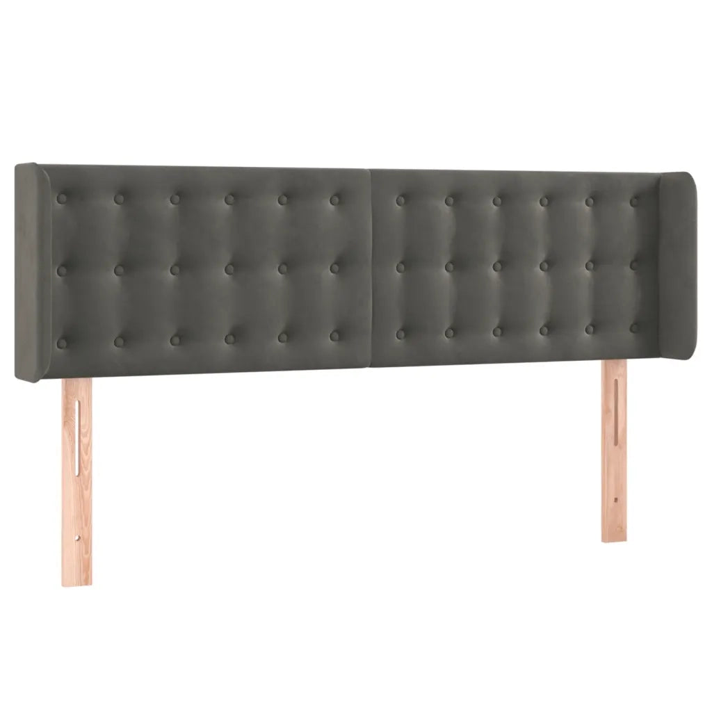 Testiera a LED Grigio Scuro 147x16x78/88 cm in Velluto 3123719