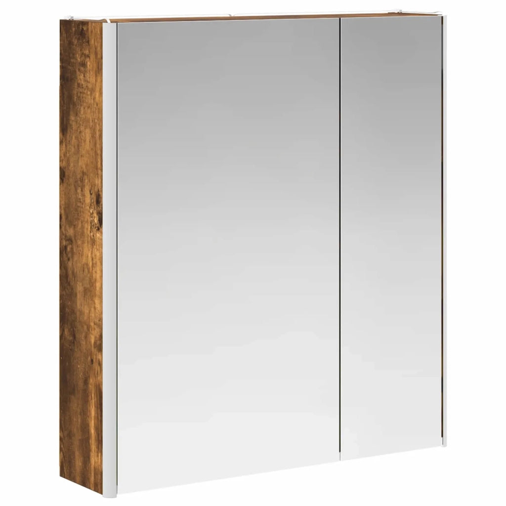 Mobiletto per specchio da bagno Rovere fumé 63,5 x 15,5 x 70 cm 889243