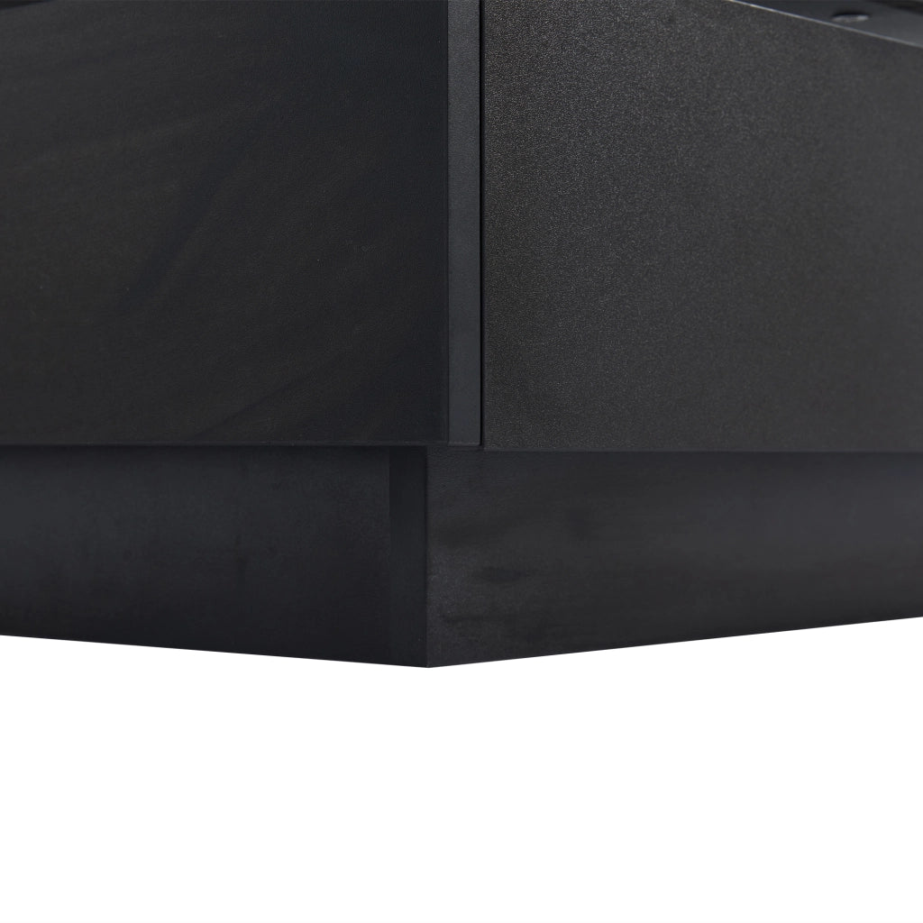 TAVOLINO DA CAFFÈ Girevole 360° 60x60x38 cm Nero con 2 Cassetti