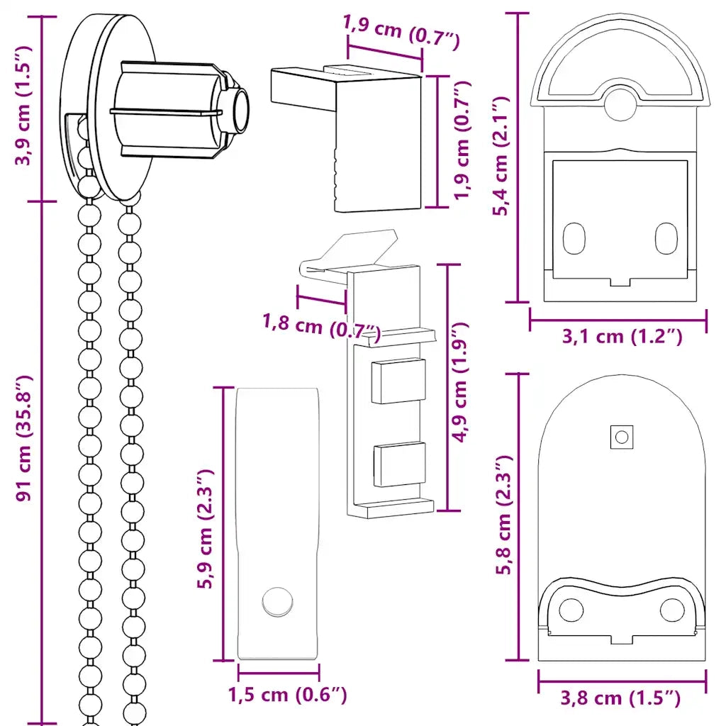 Raccordi per Tende a Rullo 20 pz 25 mm 4012153