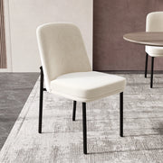 Set di 2 sedie da pranzo beige in velluto