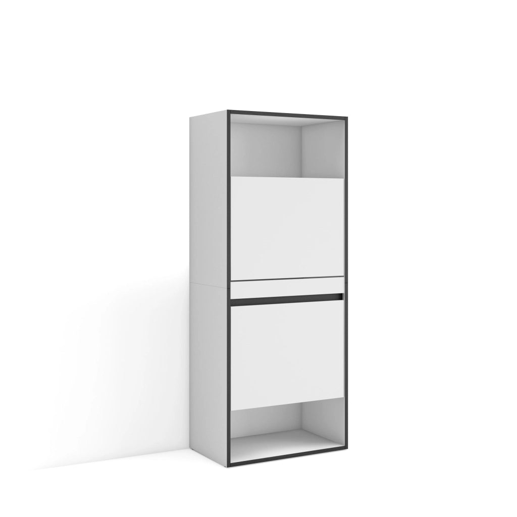 Scarpiera, 60x35x145cm, Camera da letto, Armadio, Bianco RF3509
