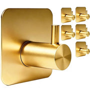 Kit di appendi asciugamano adesivo per bagno - 6 pezzi - appendi asciugamano adesivo - forti chiodi adesivi - per bagno - senza perforazione - finitura dorata - appendi asciugamano adesivo per bagno