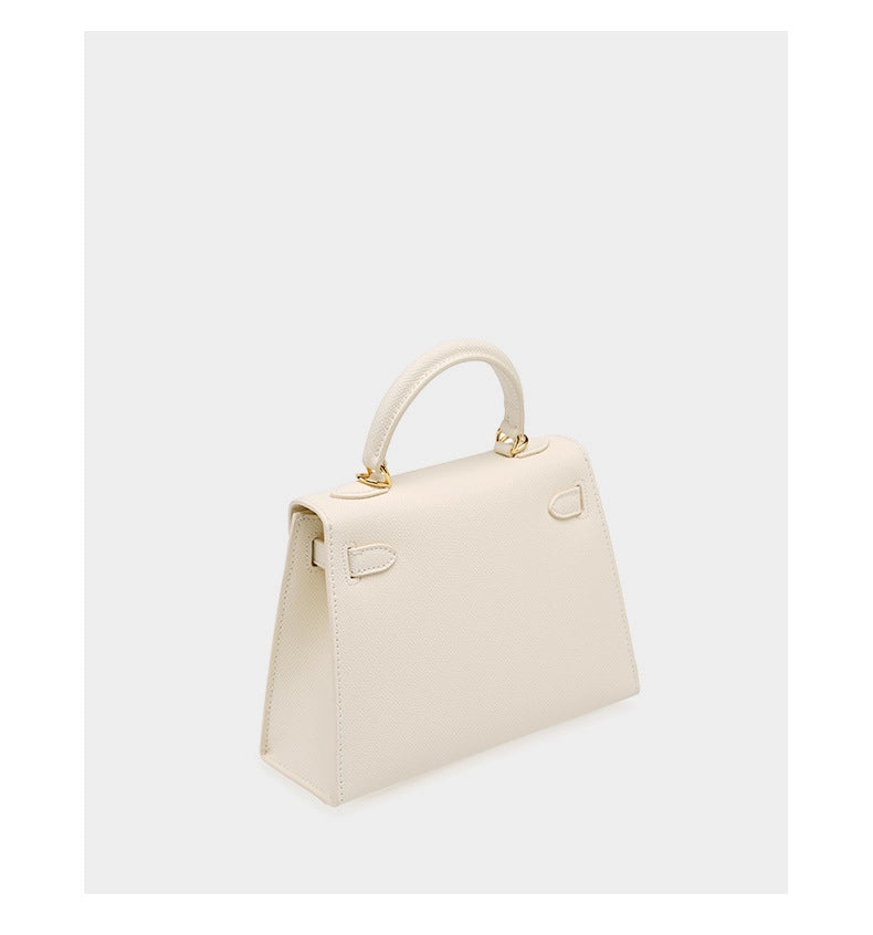 Borsa a tracolla da donna in vera pelle, modello tote bag, colore bianco.