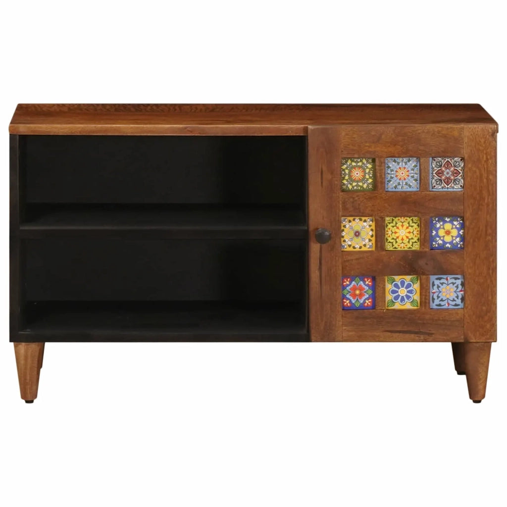Mobile TV-Credenza per TV Noce 80 x 33 x 46 cm Legno di mango massello 271127