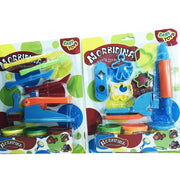 Trade Shop - Set 3 Barattoli Pasta Plastilina Strisce Matterello Rullo Coltellino Modellante -