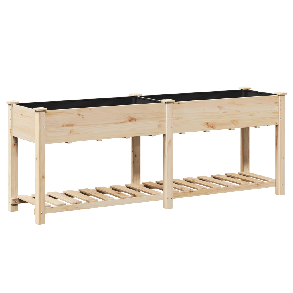 Fioriera da Giardino con Mensola 203x53x76 cm Legno Massello di Abete