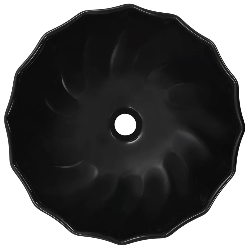 Lavabo in ceramica nera 46 x 17 cm 02_0002631