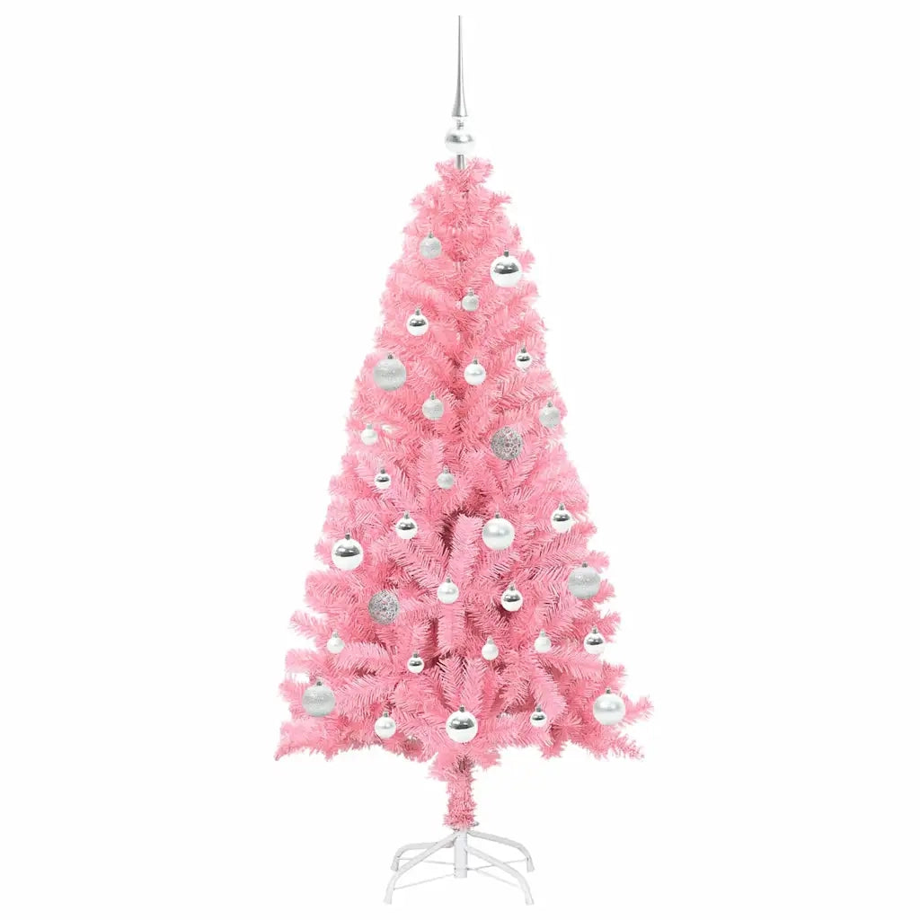 Albero di Natale con 150 LED con supporto Rosa 150 cm PVC