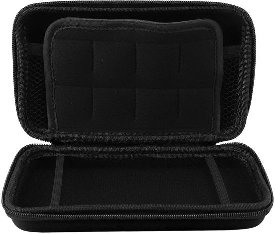 Casella di Protezione Portatile - Impermeabile - Nero - Borsa Interna per 8 Slot per Giochi - Adatto per Nuova 3DS XL e 2DS XL