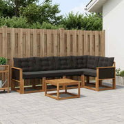 Set di divani da esterno 6 pz Naturale e Nero 3381960