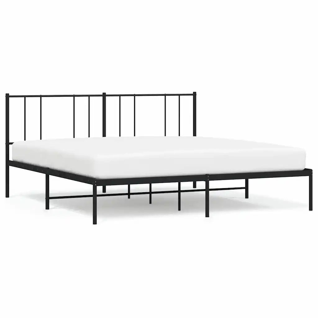 Giroletto con Testiera in Metallo Nero 183x213 cm 352485