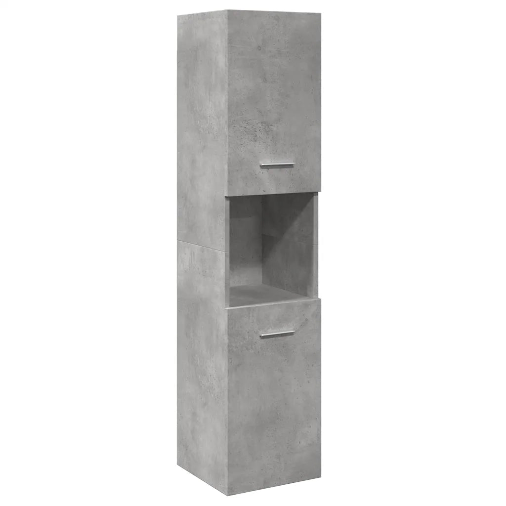 Set Mobili da Bagno 5 pz Grigio Cemento in Legno Multistrato 3324887