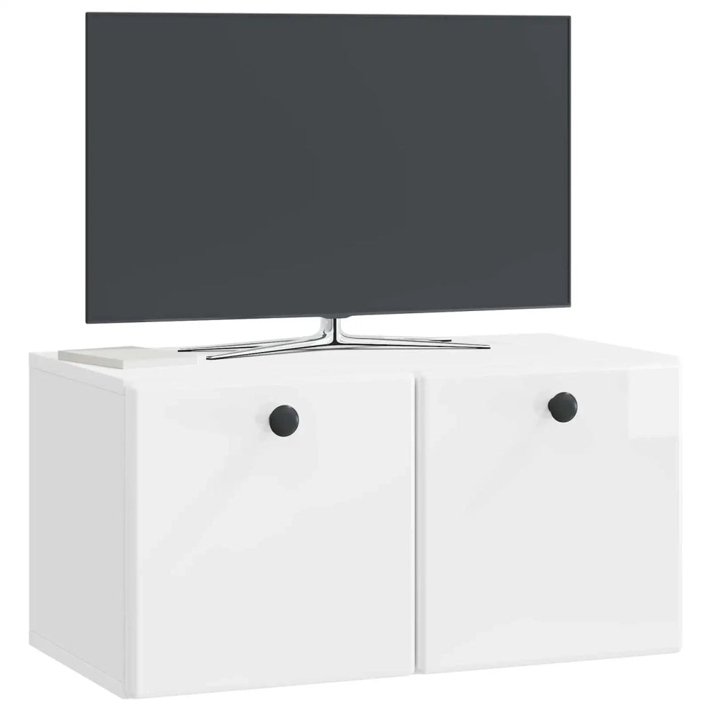 Mobile Porta TV da Muro 59,5 x 31 x 30 cm Bianco Lucido